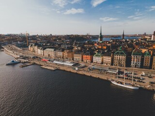 Aerial view of Gamla Stan in Stockholm, Sweden