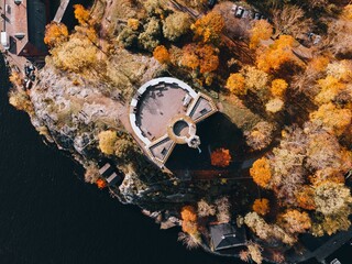 Aerial Views of Skeppsholmen in Stockholm, Sweden