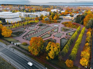 Aerial views of Uppsala in Eastern Sweden