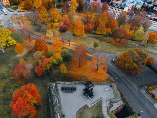 Aerial views of Uppsala in Eastern Sweden