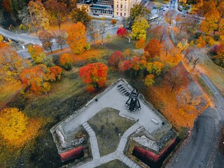 Aerial views of Uppsala in Eastern Sweden