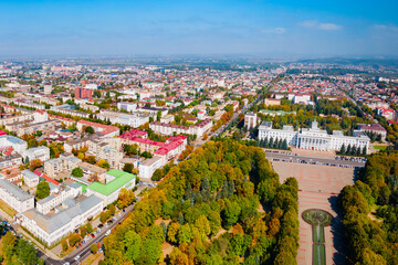 Nalchik city aerial panoramic view, Russia