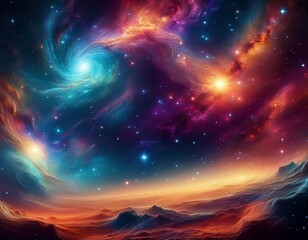 celestial panorama swirling nebula of divine creation a breathtaking cosmic scene of transcendence and mystery