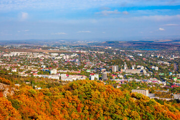 Pyatigorsk city aerial panoramic view