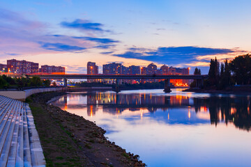 Kuban river, Krasnodar city aerial skyline
