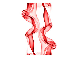 Red smoke isolated on transparent background