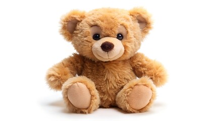 Obraz premium Cute brown teddy bear toy isolated on white background