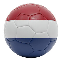 Obraz premium Dutch Football Ball With Red White Blue Flag Colors On Isolated Transparent Background