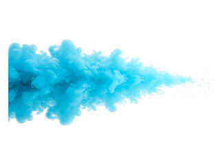 Blue smoke isolated on transparent background
