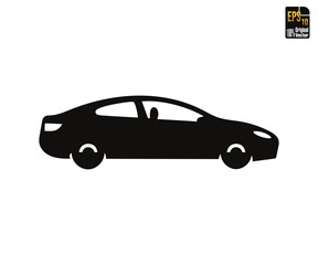 Side view modern car silhouette illustration design in premium black EPS 10