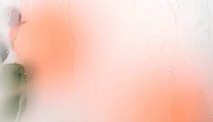 Fototapeta premium Serene abstract background with soft peach and white gradients, a delicate misty texture gently obscuring subtle organic forms, evoking an ethereal and tranquil dreamscape