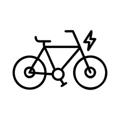 Obraz premium Electric bicycle with lightning charging symbol, eco-friendly urban transport