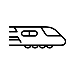 High-speed express train traveling through a modern city landscape in the afternoon sunlight