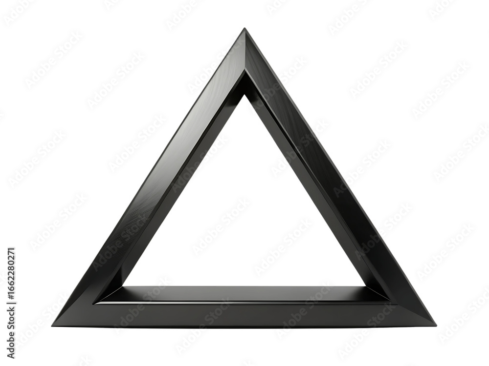 Fototapete 3d rendered metallic triangular frame on background graphic design isolated on a transparent backgro