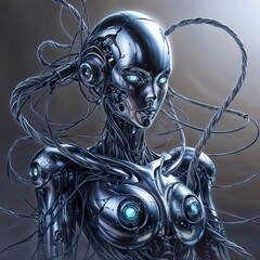 highly detailed mechanical humanoid design representing advanced artificial intelligence and innovation
