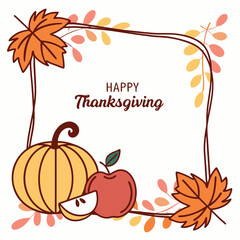 Happy first day of autumn, greeting card in realistic style. Stylish colored background with falling colorful autumn leaves vector illustration