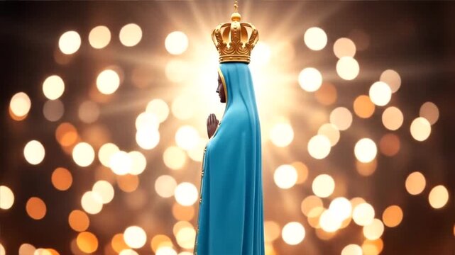 Our Lady of Fatima Statue, Divine Light, Crowned Virgin Mary