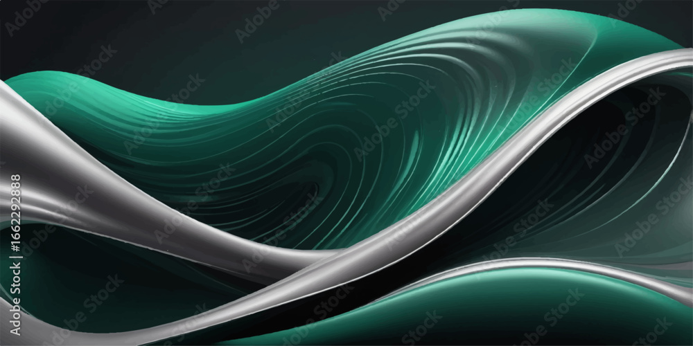 Poster blue dynamic futuristic abstract wave lines and curves flow across a textured background