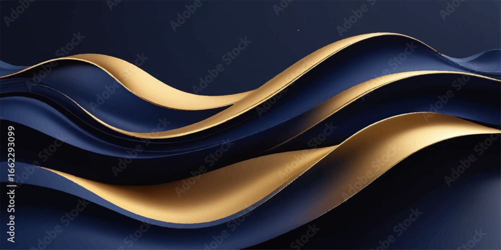 Poster vector wave design featuring vibrant lines and a flowing curve pattern on a colorful abstract backgr