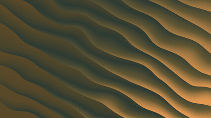 Moving sand dunes with golden sand