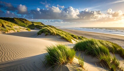 Coastal dunes at sunset