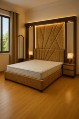 Interior luxury apartment, comfortable suite, lounge, bedroom