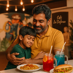 Happy fathers day enjoying celebration together