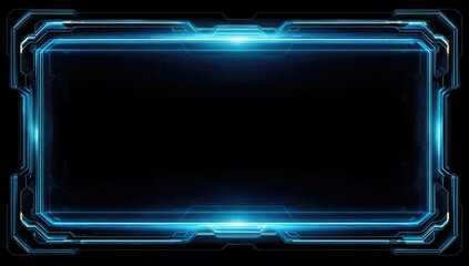 Obraz premium Dark background with glowing blue frame