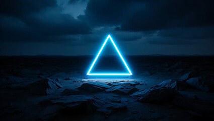 Glowing triangle on a mysterious dark planet