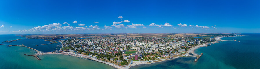 Obraz premium Aerial view of Mangalia city, Constanta county - Romania