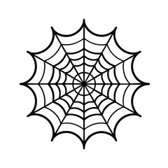 Dreamcatcher style spider web line art with bohemian accents