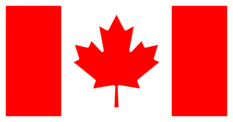 Transparent PNG file of a vector graphic of the Canadian national flag. Comprised of Red and white vertical sections and a red maple leaf in the centre