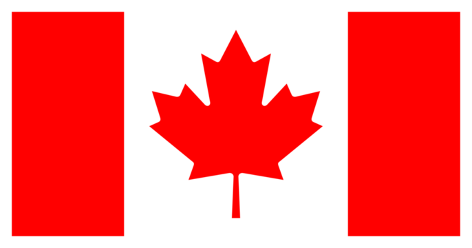 Transparent PNG file of a vector graphic of the Canadian national flag. Comprised of Red and white vertical sections and a red maple leaf in the centre