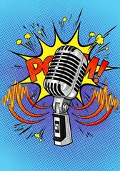 Retro microphone with a boom