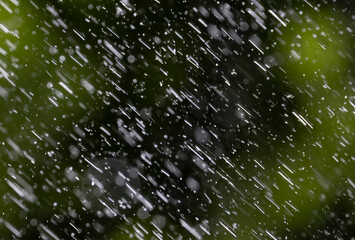 Close-up of raindrops falling in the air