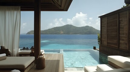 Fototapeta premium Luxury Oceanfront Villa with Private Infinity Pool