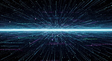 Obraz premium Streaming futuristic data code abstract background
