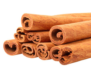 Cinnamon sticks spice ingredient isolated on transparent background