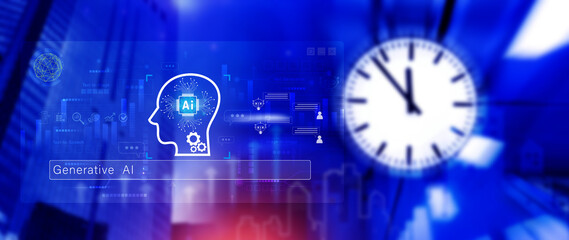 AI generative concept, using technology generative AI for working tools. Chat with AI, using technology smart robot AI, artificial intelligence to generate something. LLMs