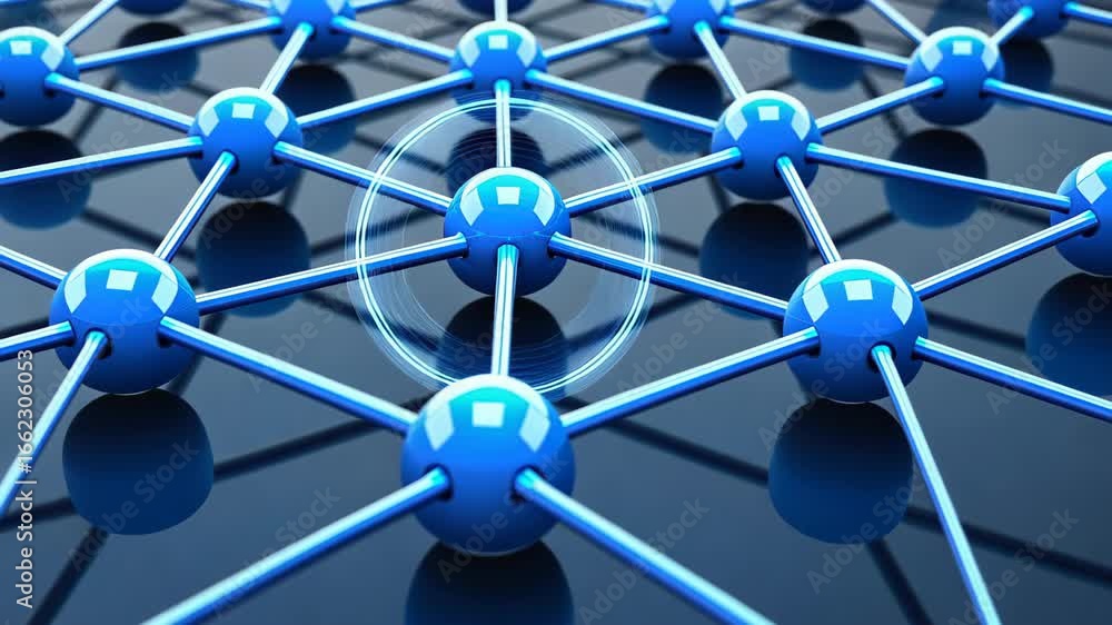 Aufkleber interconnected network: a close-up view of an intricate, futuristic network of interconnected sphere
