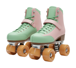 Roller skating action skate park product urban environment retro concept. Cut out PNG
