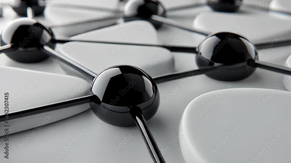 Aufkleber abstract network: interconnected spheres and shapes create a sophisticated network, embodying concep