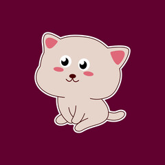 Cute cartoon cat sticker 