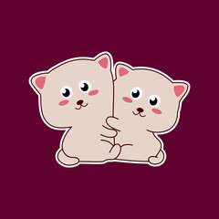 Cute cartoon cat sticker 
