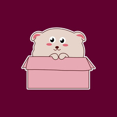 Cute cartoon cat sticker