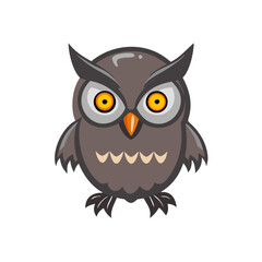 Obraz premium Cute Gray Owl Character