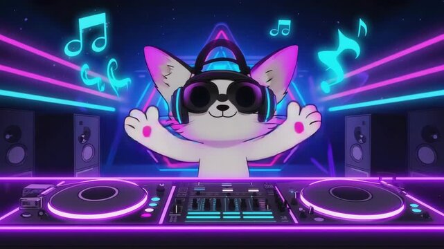 Surreal DJ Cat Animation.