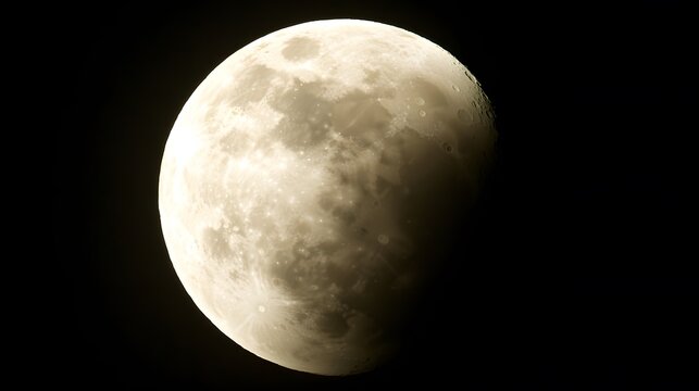 Stunning Closeup Partial Lunar Eclipse Moon Photo