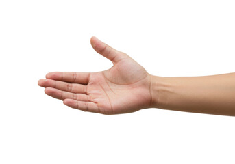 Offering a hand a gesture of helpfulness in minimalist style. Cut out PNG