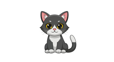 Fototapeta premium Cute Feline Character, Digital Art, Whimsical Setting, Fun Vibes, Creative Style